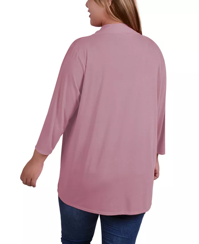 Plus Size Draped Open-Front Cardigan Sweater - thumbnail 2