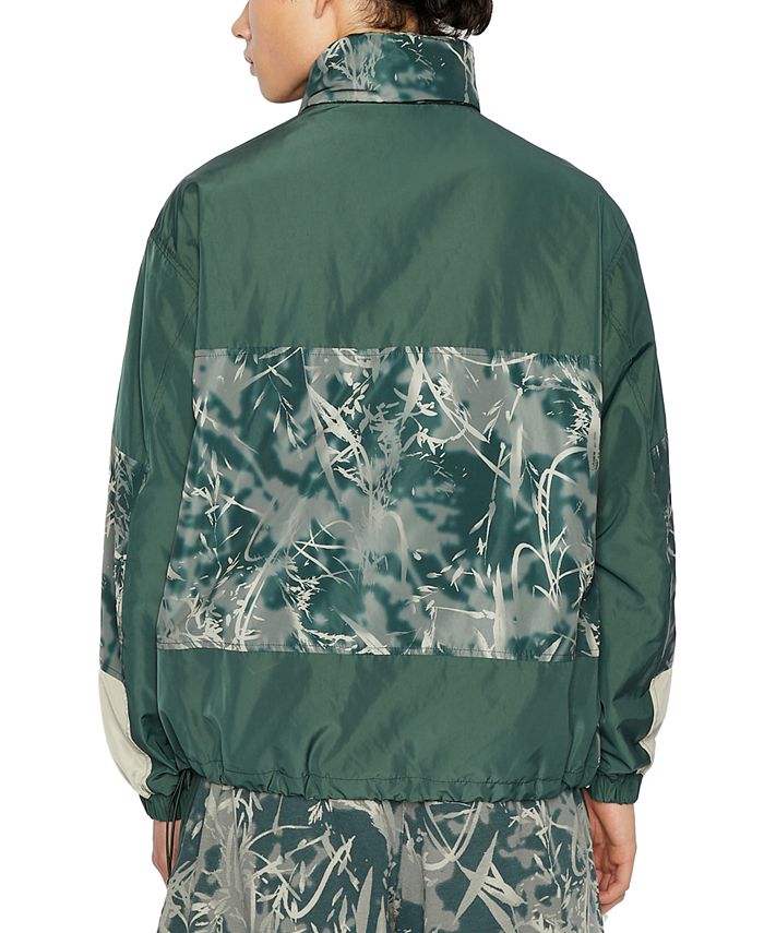 AX Armani Exchange Men's Lightweight HalfZip Camo PatternBlocked Anorak Jacket