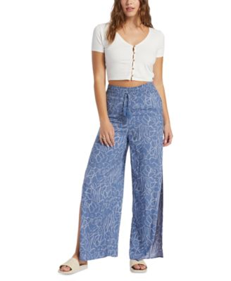 Roxy - Juniors' Side Slit Tropical Rhythm Pants