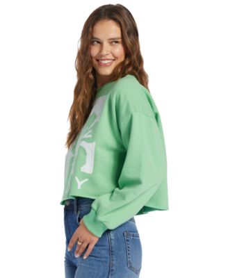Sweatshirt Roxy Morning Hike Brushed RG Pour Fille - Coupe Décontractée, Col Rond, Motif Roxy Devant - Tailles 4 à 16 Ans - 8