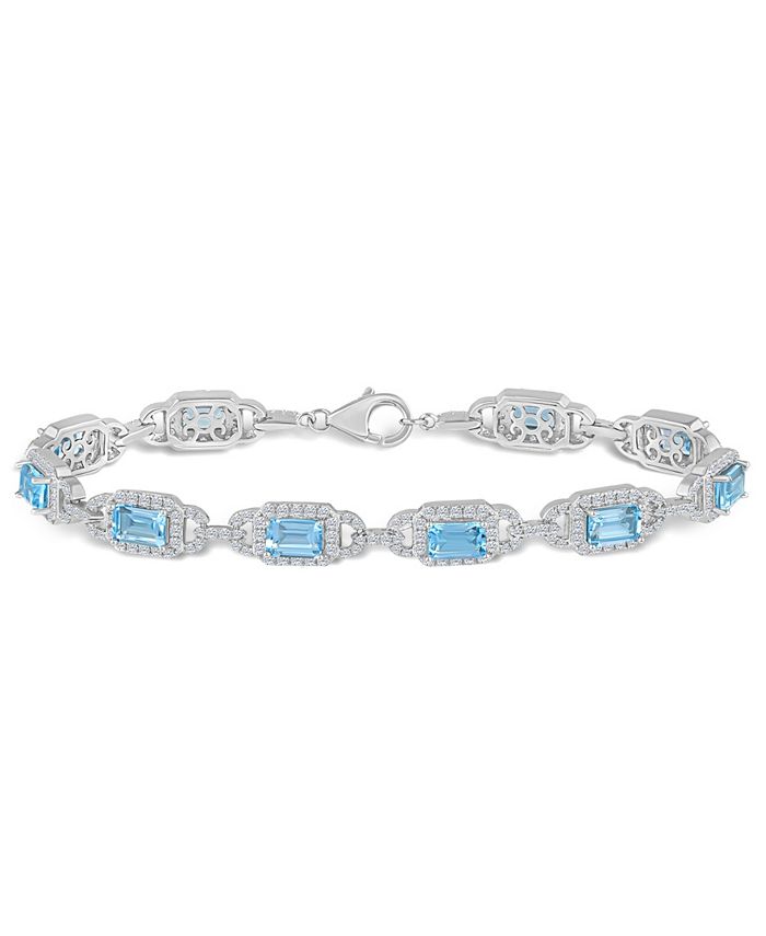 Macy s Sky Blue Topaz and White Topaz Bracelet 7 ct. t.w and 5 8