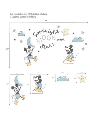 Disney Baby Moonlight Mickey Mouse Blue/Black Wall Decals/Stickers