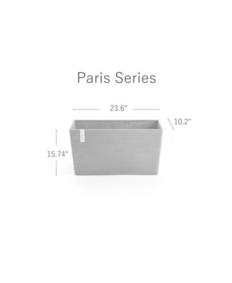 Paris Durable Modern Plastic Rectangular Planter, 23.5in