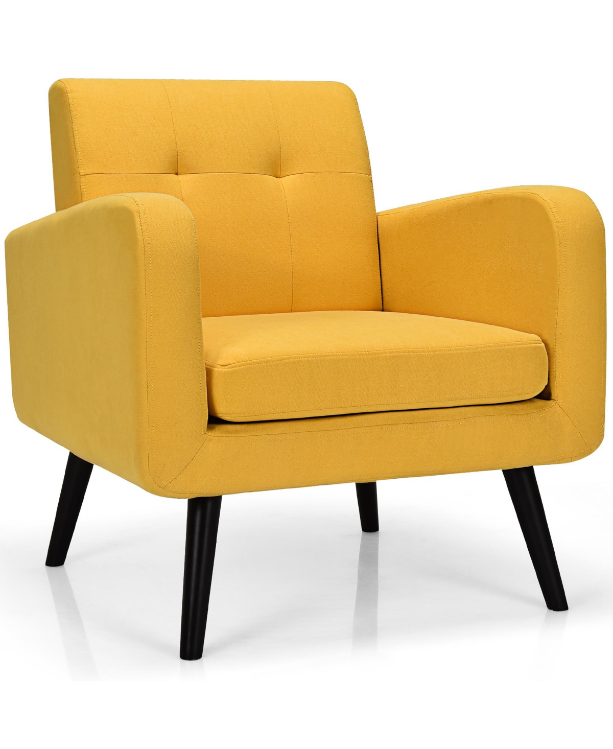 Costway Mid Century Accent Chair Fabric Arm Chair Single Sofa
