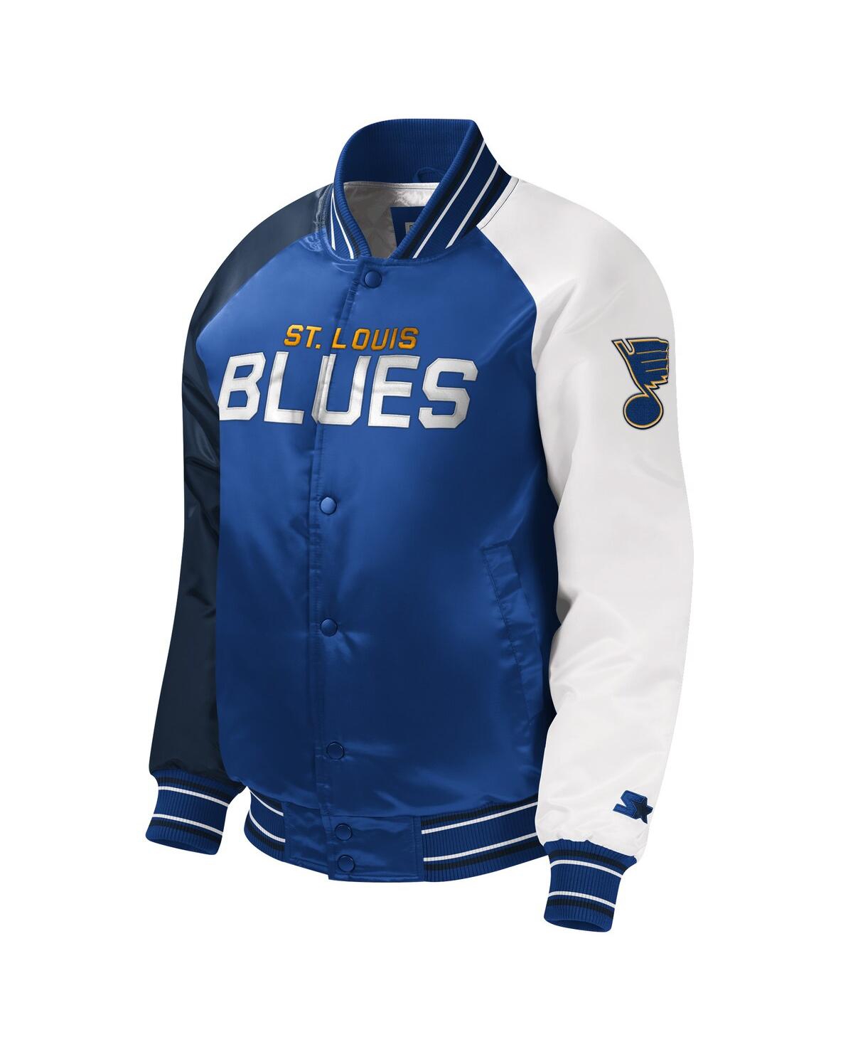Starter Kids' Big Boys And Girls Blue St. Louis Blues Raglan Full-snap  Varsity Jacket
