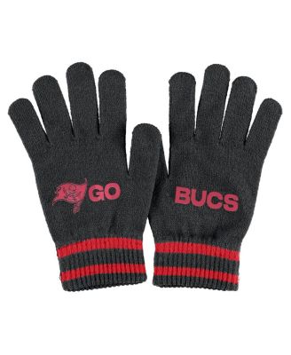Women's Black Tampa Bay Buccaneers Double Jacquard Cuffed Knit Hat with Pom and Gloves Set