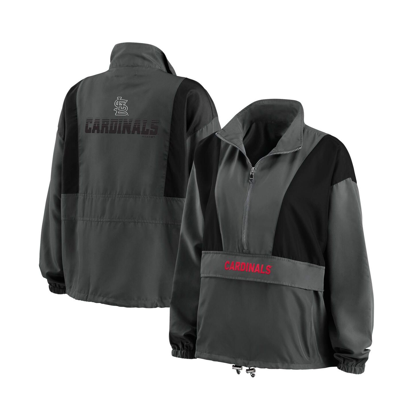 Женская куртка WEAR by Erin Andrews Charcoal St. Louis Cardinals Packable Half-Zip — фото 1