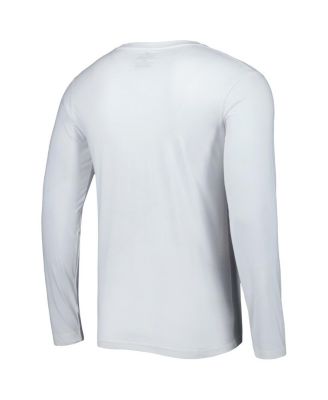 Men's White Atlanta Braves Pressbox Long Sleeve T-shirt