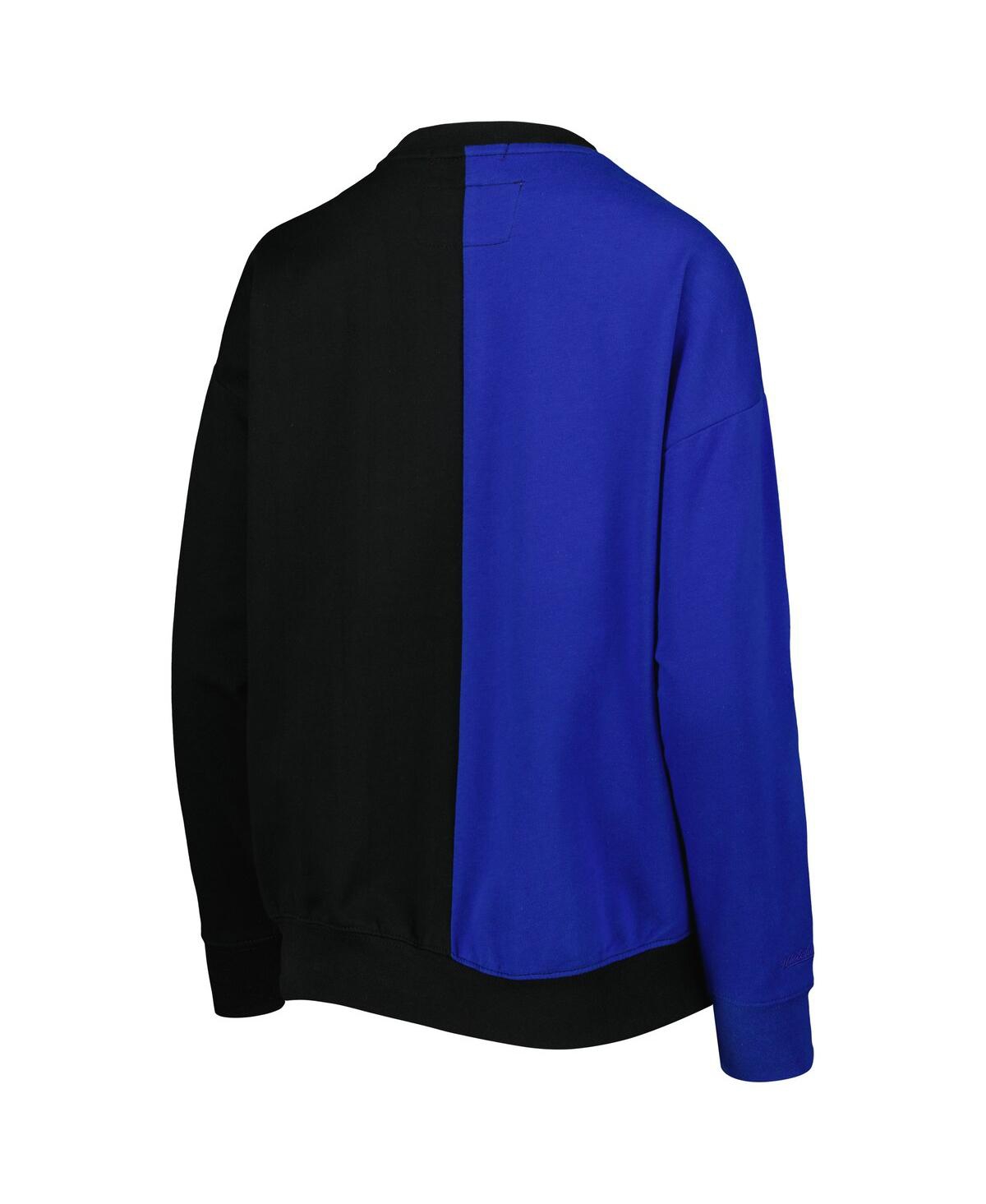 Shop Mitchell & Ness Women's  Royal, Black Buffalo Bills Big Face Pullover Sweatshirt In Royal,black