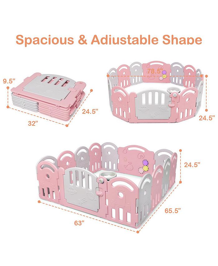Costway 14Panel Baby Playpen Kids Activity Center Playard Macy's