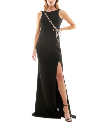Speechless - Juniors' Embellished Lace-Up V-Back Gown
