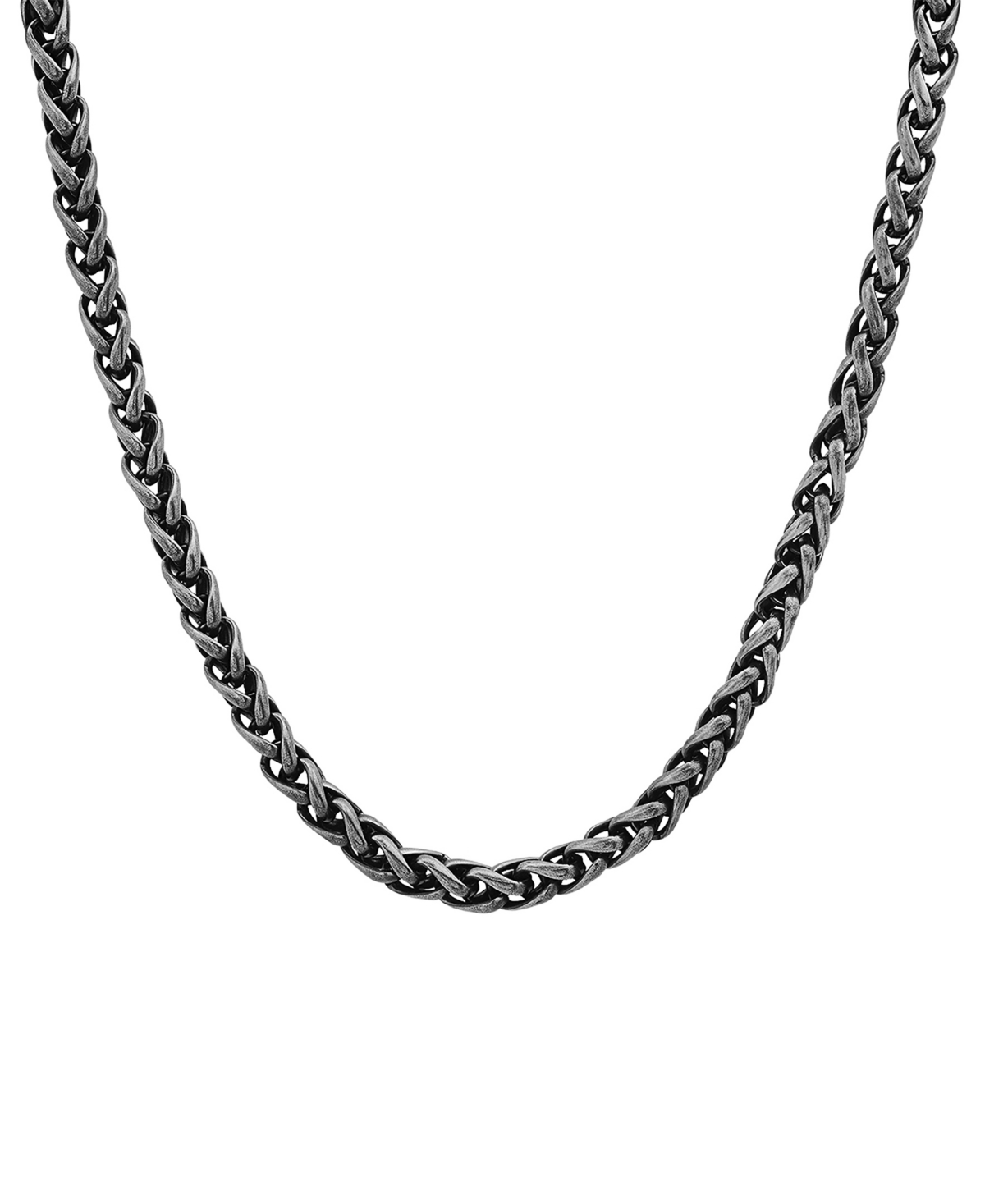 Hmy Jewelry Single Strand Wheat Chain Necklace In Gray