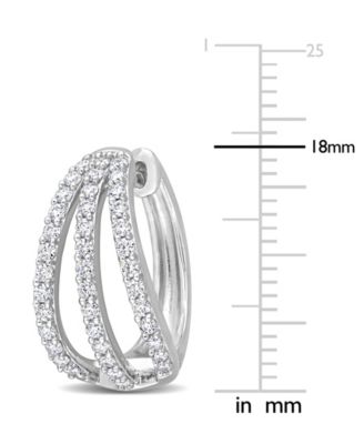 Moissanite Hoop Earrings 4/5 ct. t.w in Sterling Silver