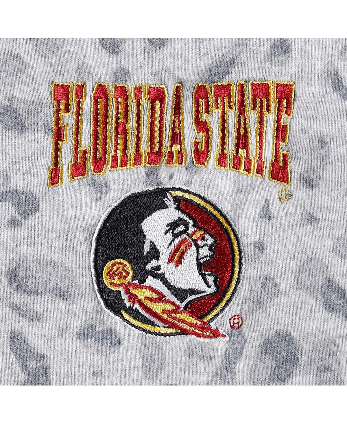 Gameday Couture Women's  Heather Gray Florida State Seminoles Leopard Quarter-zip Sweatshirt In Heather Gray