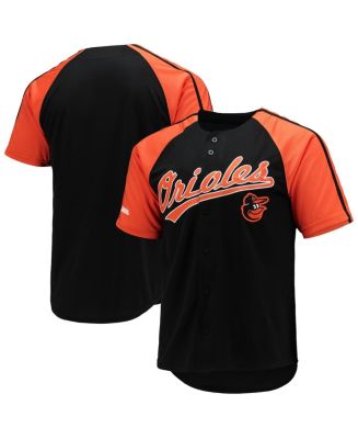 Men's Stitches Black Baltimore Orioles Button-Down Raglan Replica ...