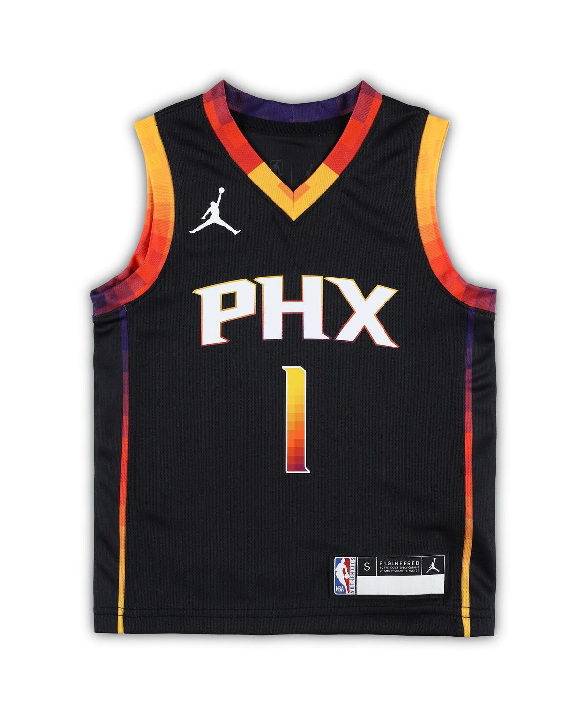 Preschool Boys and Girls Jordan Devin BookerPhoenix Suns 2022/23 Swingman Jersey - Statement Edition - Black