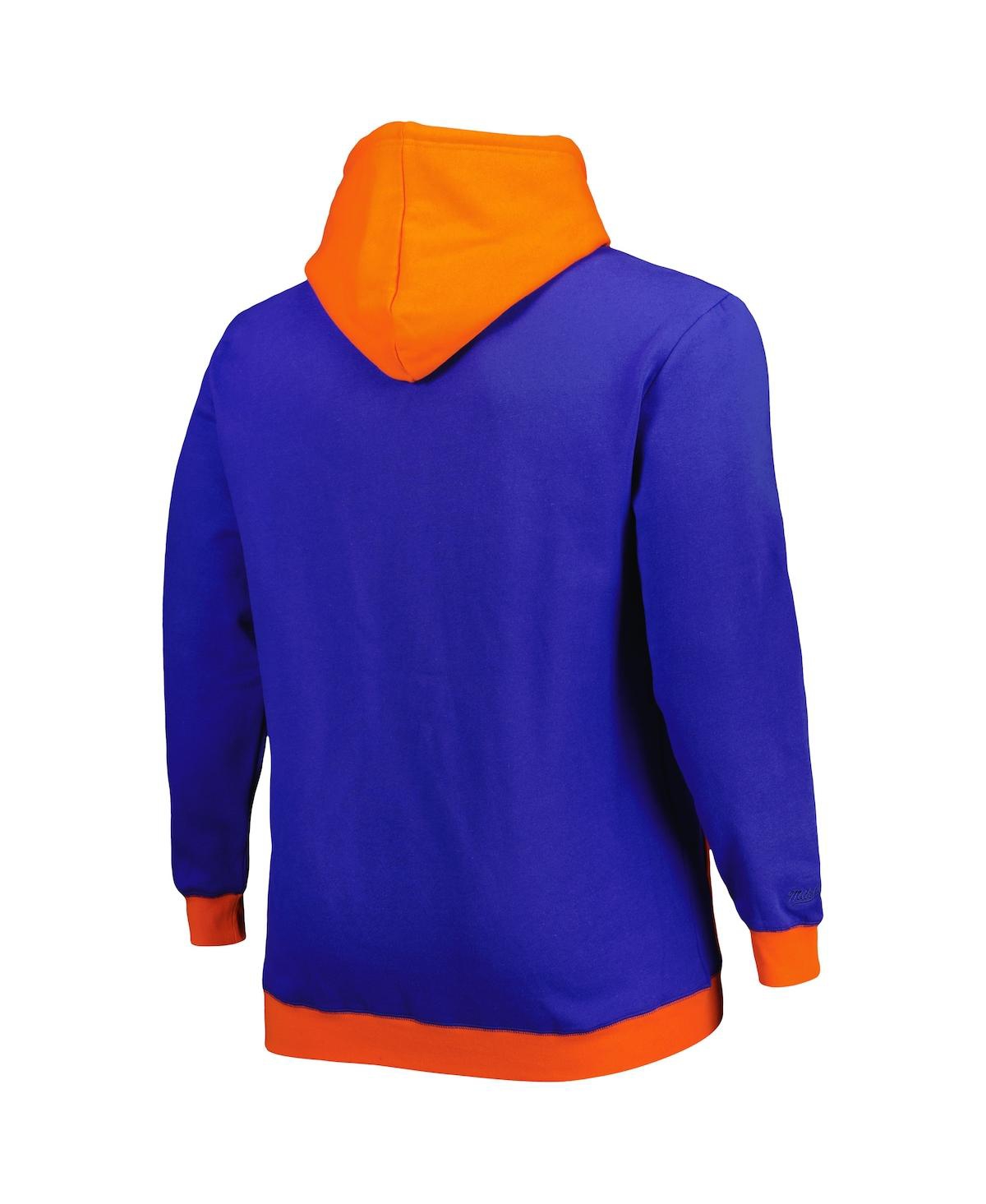 Mitchell & Ness Men's  Navy, Orange Denver Broncos Big And Tall Big Face Pullover Hoodie In Navy,orange