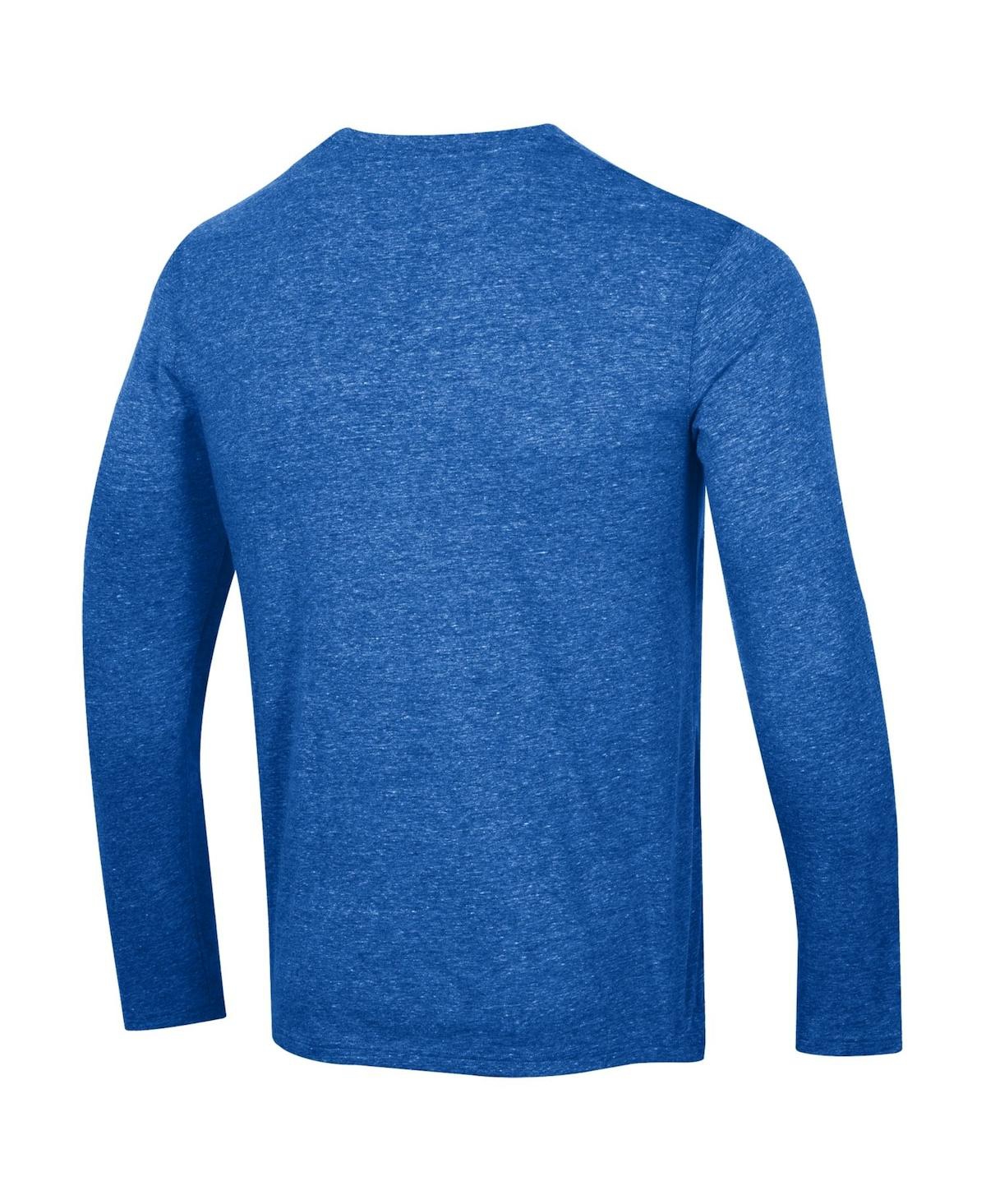 Shop Champion Men's  Heather Royal St. Louis Blues Tri-blend Long Sleeve T-shirt