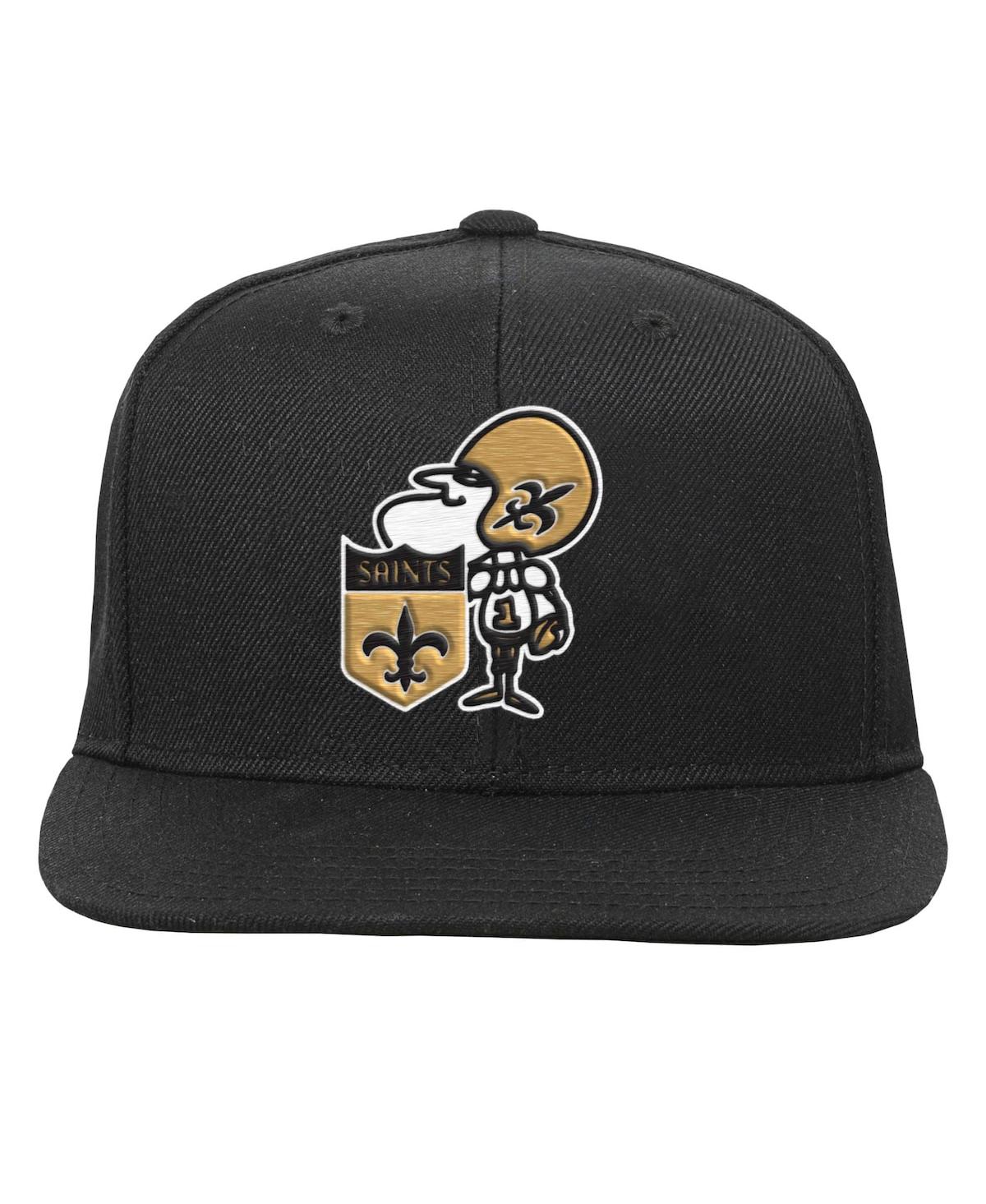 Big Boys and Girls Mitchell & NessNew Orleans Saints Gridiron Classics Ground Snapback Hat - Black