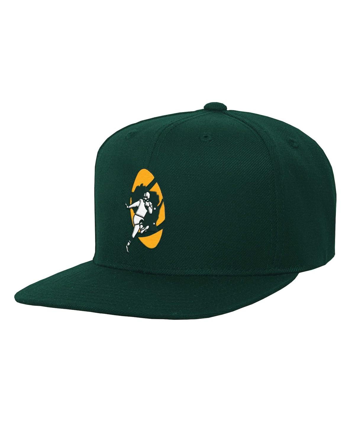 Shop Mitchell & Ness Big Boys And Girls  Green Green Bay Packers Gridiron Classics Ground Snapback Hat