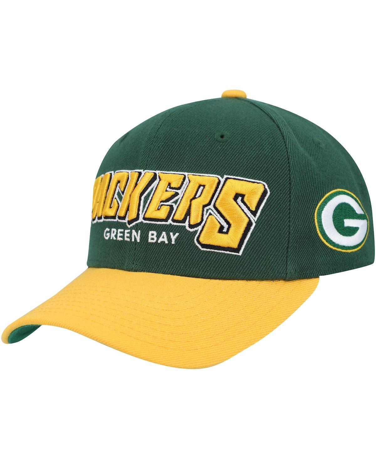 Mitchell & Ness Kids' Big Boys And Girls  Green, Gold Green Bay Packers Shredder Adjustable Hat In Green,gold