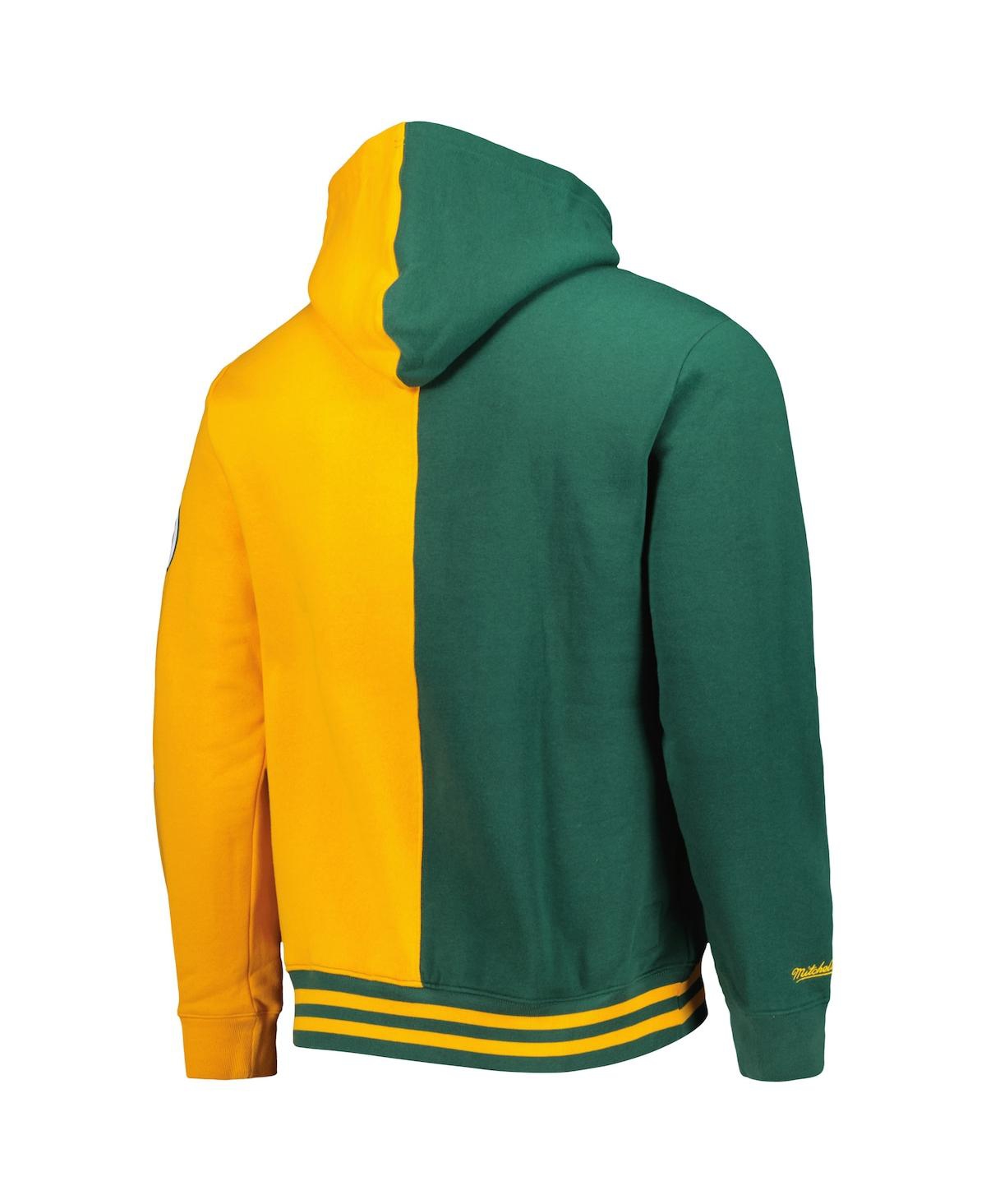 Mitchell & Ness Green/gold Seattle Supersonics Big & Tall Hardwood Classics Split Pullover Hoodie In Green,gold