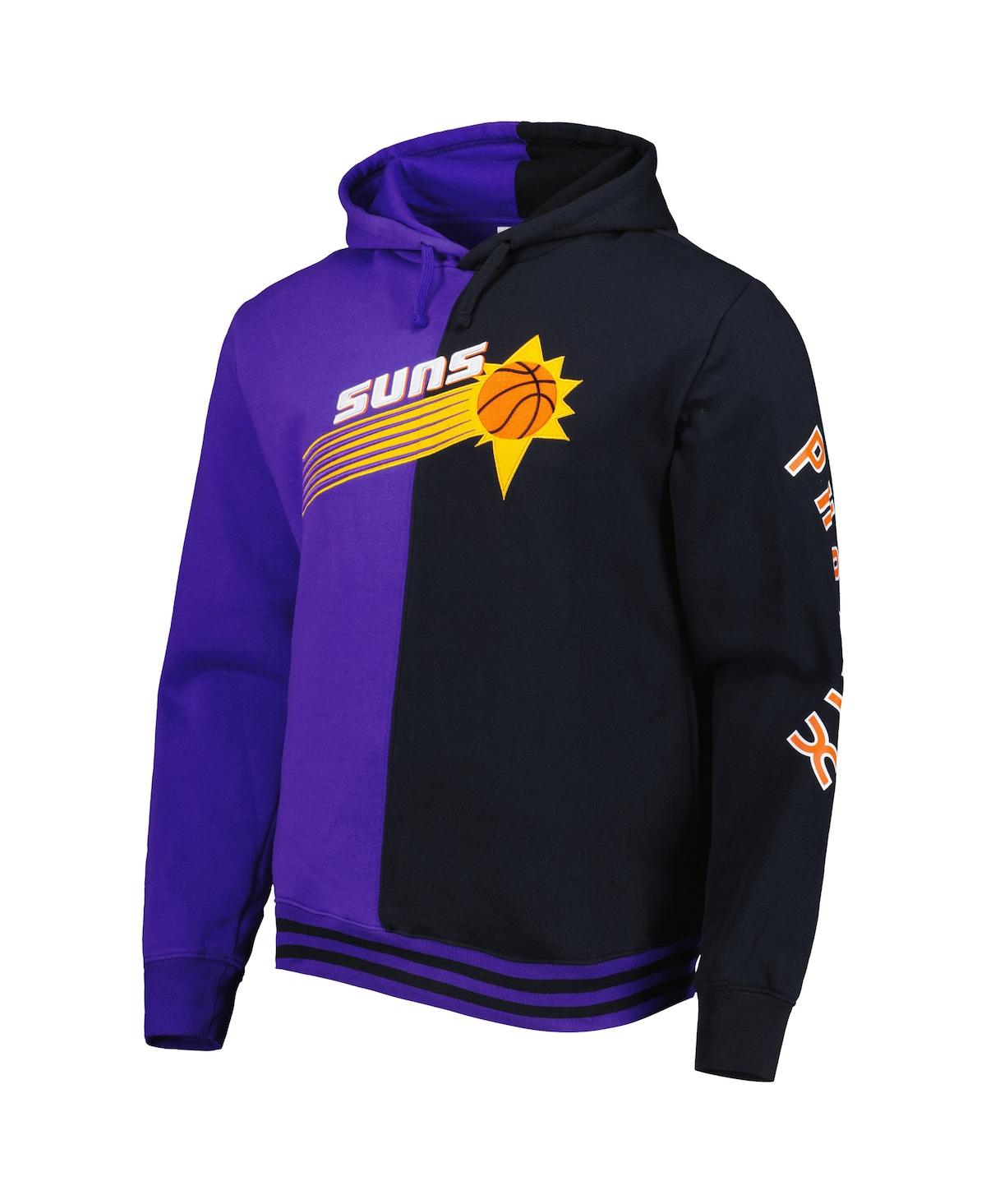 Shop Mitchell & Ness Men's  Purple, Black Phoenix Suns Hardwood Classics Split Pullover Hoodie In Purple,black