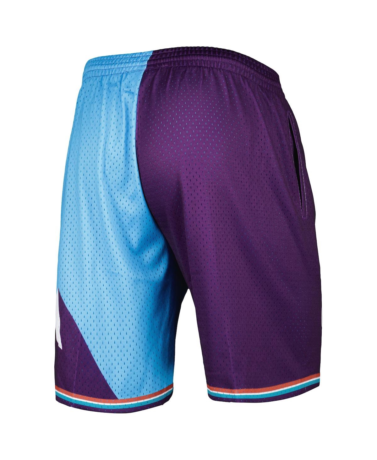Mitchell & Ness X Nba Utah Jazz 1996 Split Swingman Shorts In Turquoise,purple