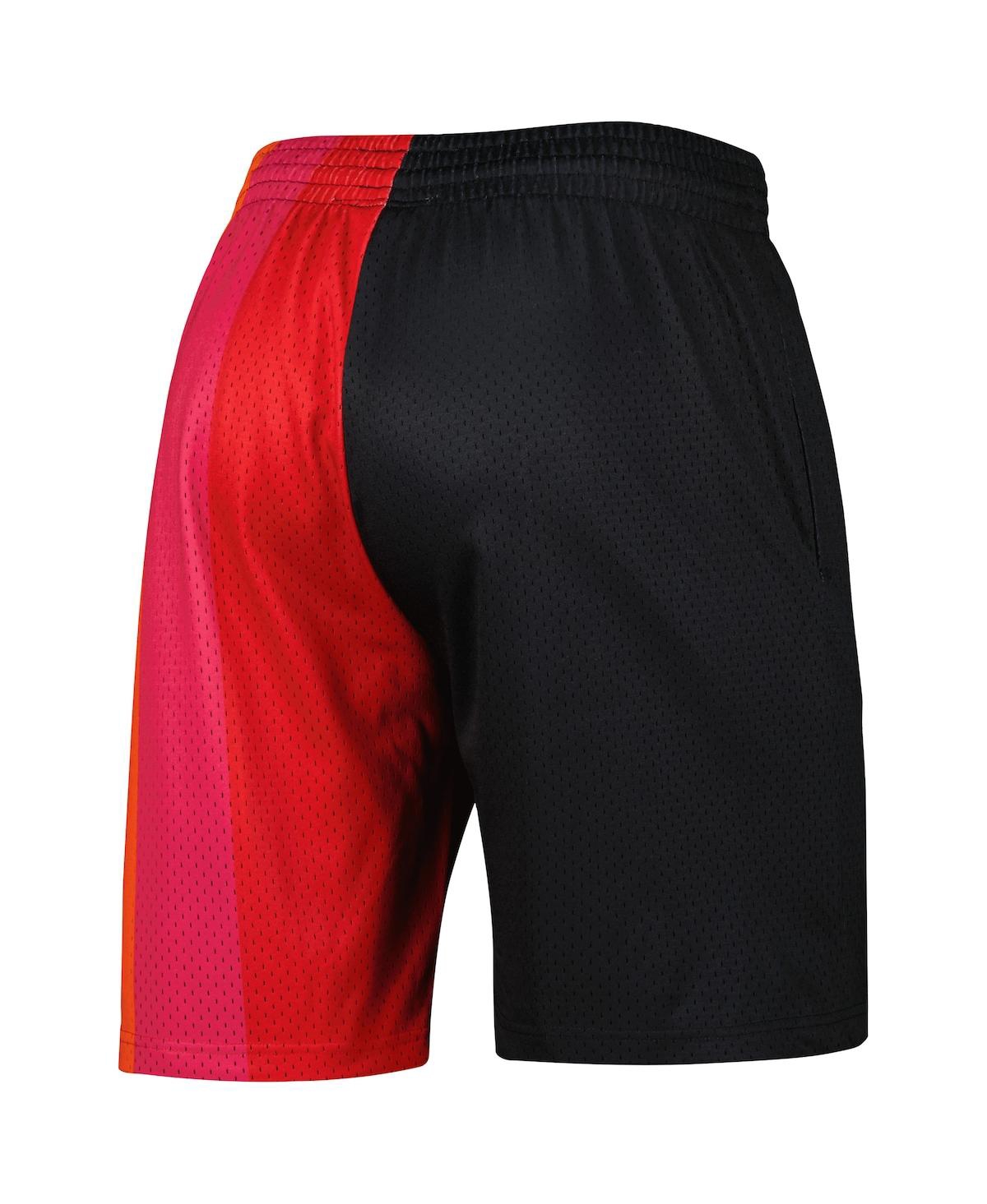 Shop Mitchell & Ness Men's  Black Miami Heat Hardwood Classics 2005 Split Swingman Shorts