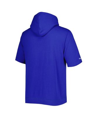 Men's Royal New York Mets Cooperstown Collection Washed Fleece Pullover Short Sleeve Hoodie