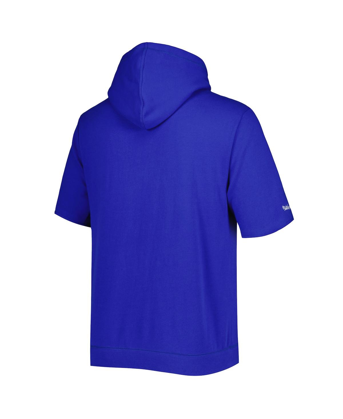 Mitchell & Ness Men's  Royal Buffalo Bills Washed Short Sleeve Pullover Hoodie In Royal