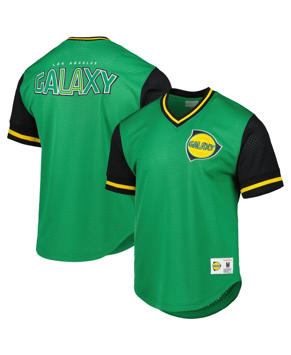 Men's Mitchell & NessLa Galaxy Mesh V-Neck T-shirt - Green