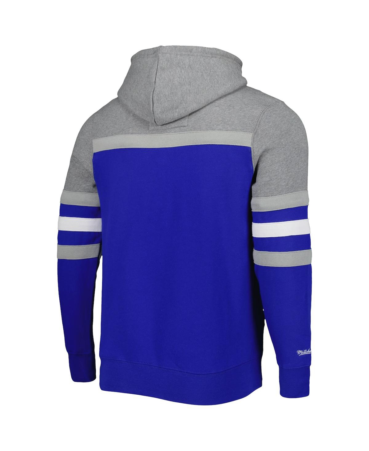 Mitchell & Ness Men's  Royal, Heathered Gray Indianapolis Colts Head Coach Pullover Hoodie In Royal,heathered Gray