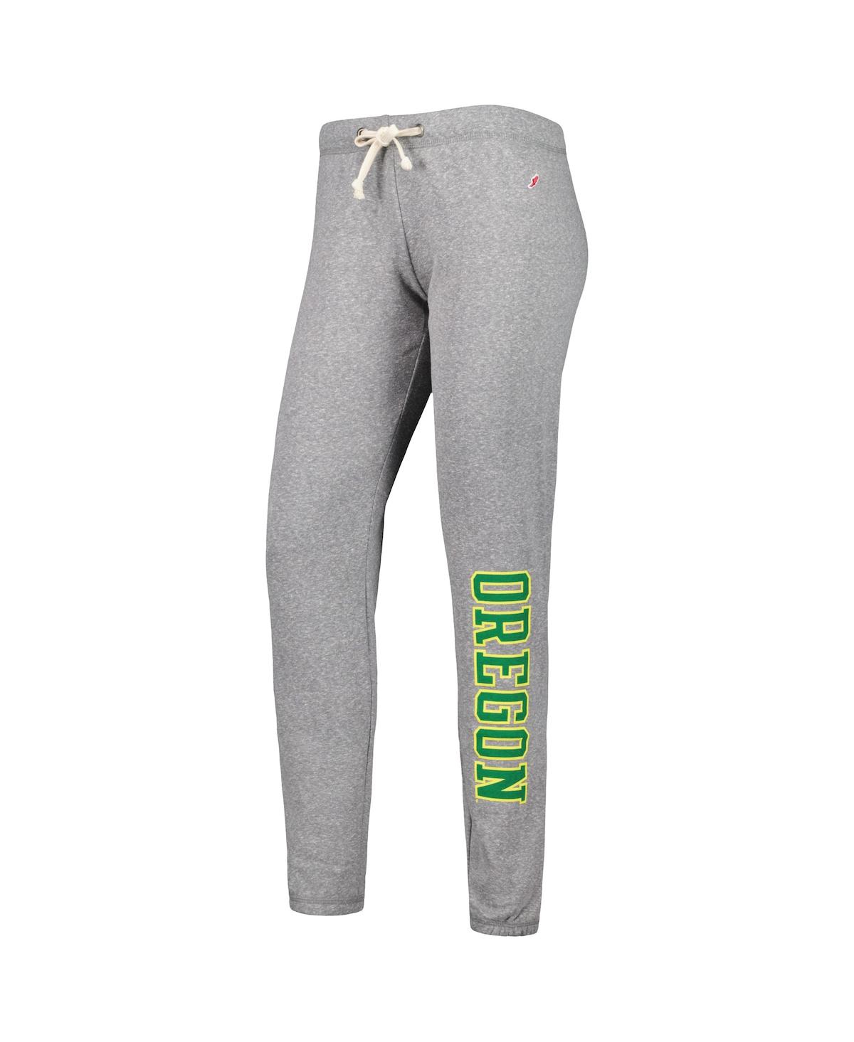 Shop League Collegiate Wear Women's  Heather Gray Oregon Ducks Victory Springs Tri-blend Jogger Pants