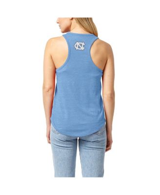 Women's Carolina Blue North Carolina Tar Heels Two-Hit Intramural Tri-Blend Scoop Neck Racerback Tank Top