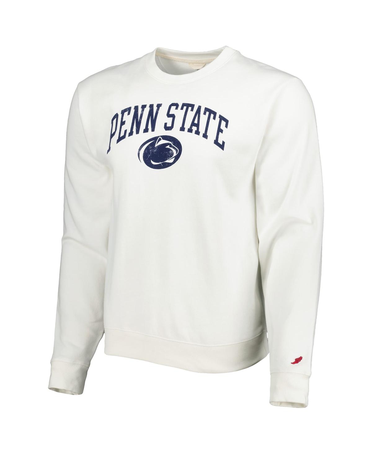 Shop League Collegiate Wear Men's  White Penn State Nittany Lions 1965 Arch Essential Fleece Pullover Swea