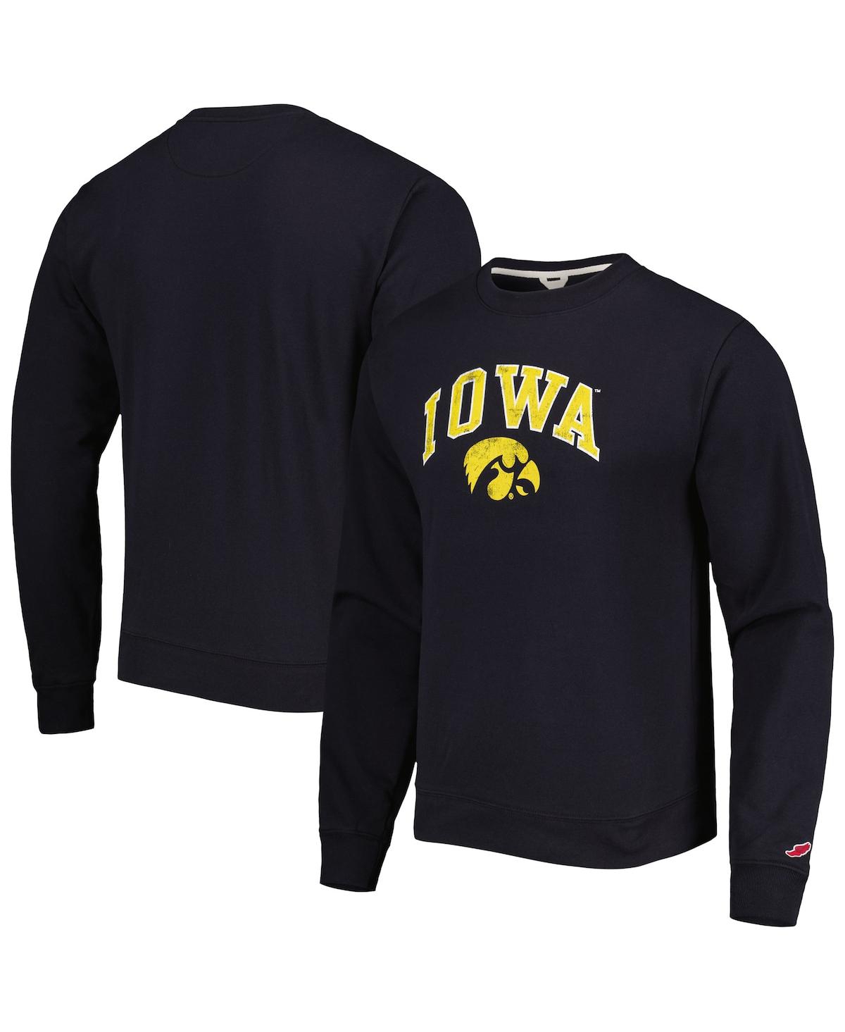 Men's League Collegiate Wear Black Iowa Hawkeyes 1965 Arch Essential Pullover Sweatshirt - Black