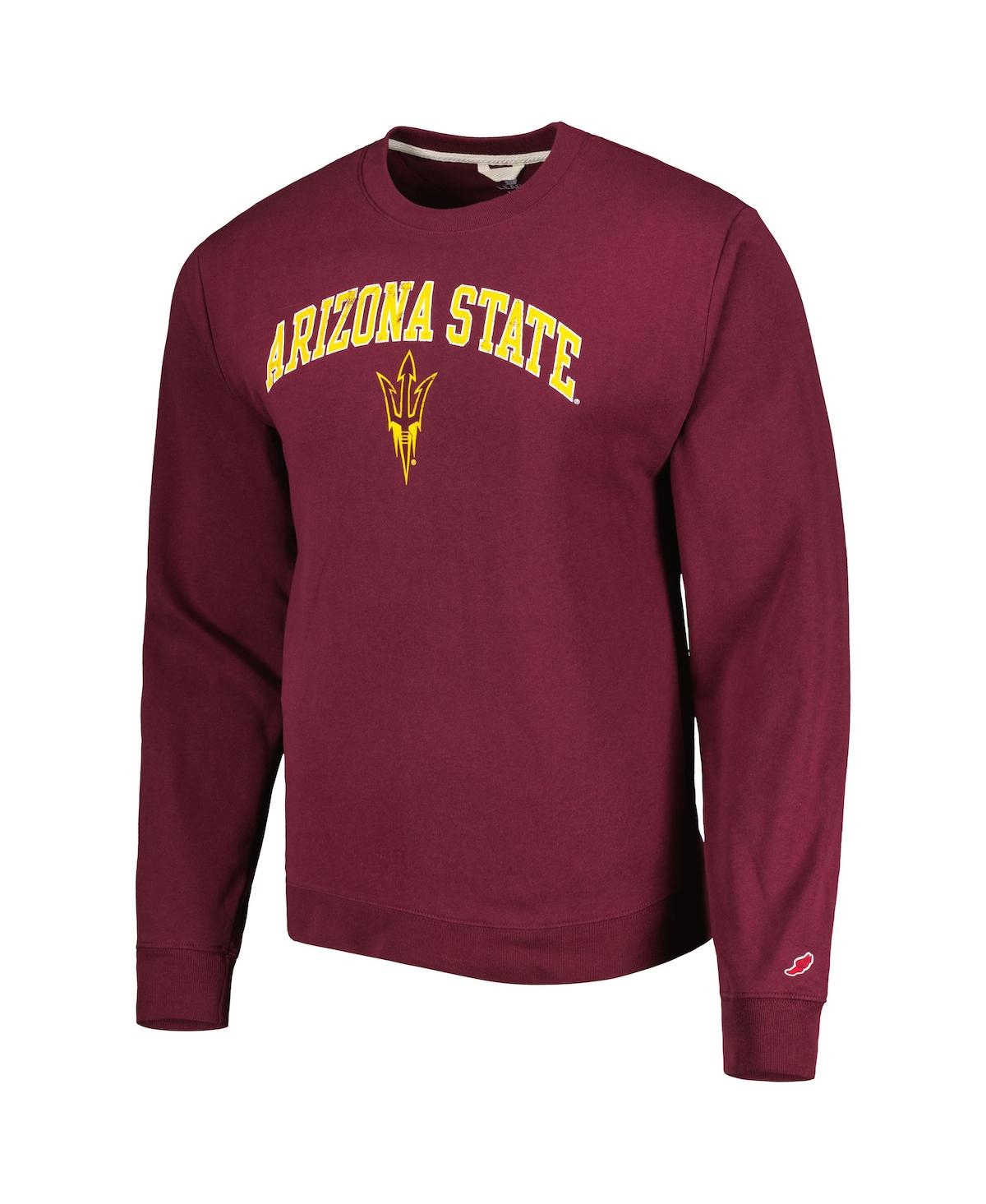 Shop League Collegiate Wear Men's  Maroon Arizona State Sun Devils 1965 Arch Essential Pullover Sweatshirt