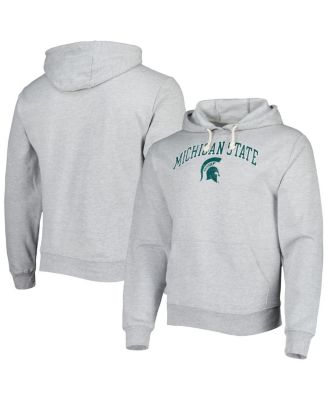 Men's Heather Gray Michigan State Spartans Arch Essential Fleece Pullover Hoodie