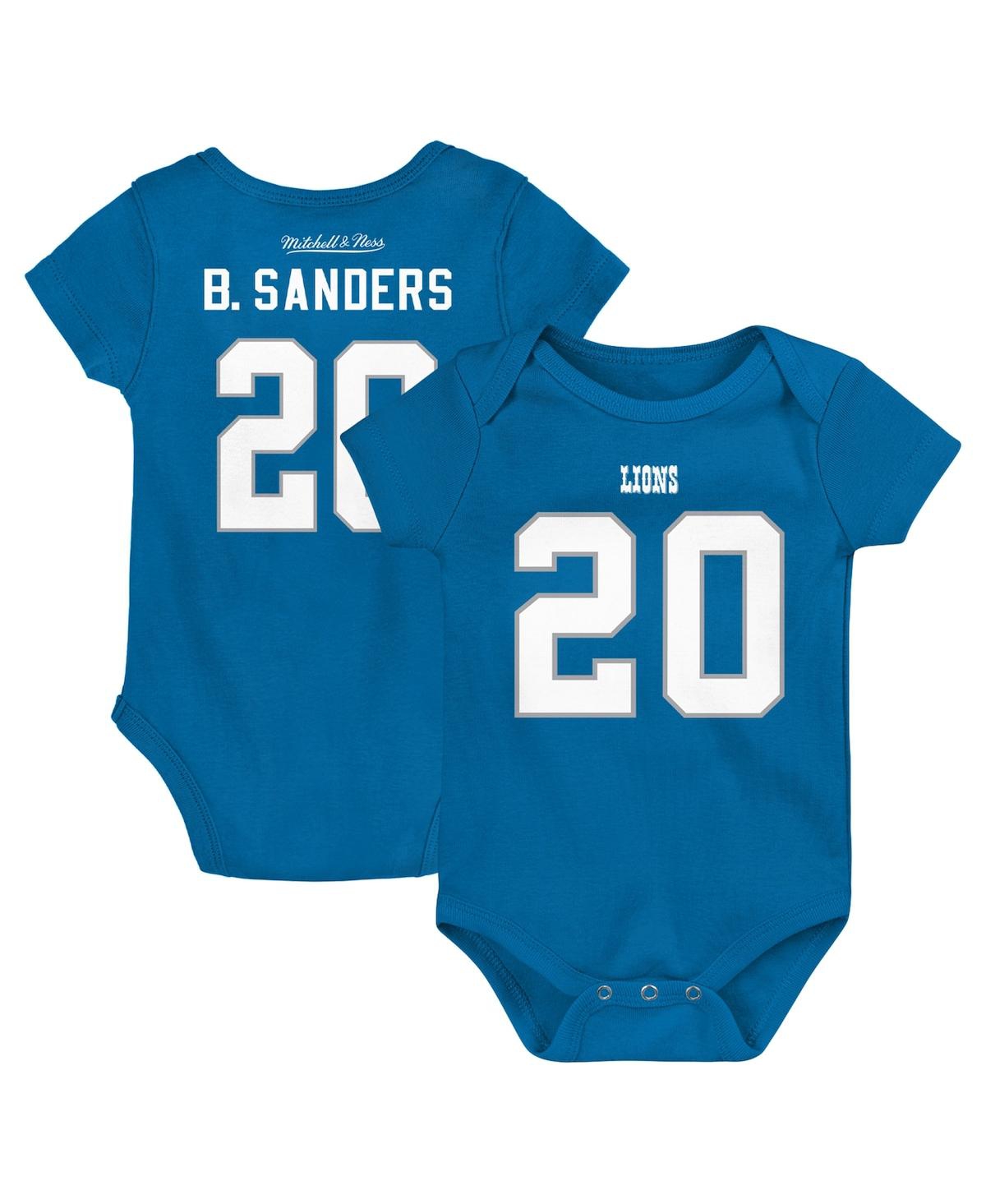 Mitchell & Ness Infant  Barry Sanders Blue Detroit Lions Mainliner Retired Player Name & Number Bodys In Blue