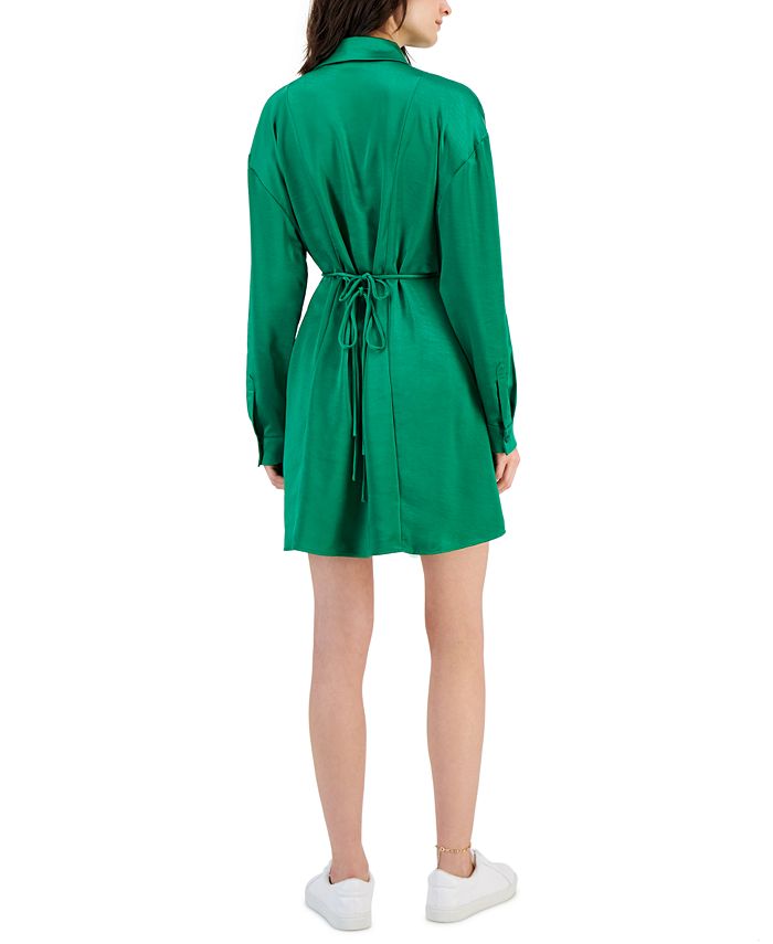 HUGO Women's Long Sleeve Silky ButtonDown Dress Macy's