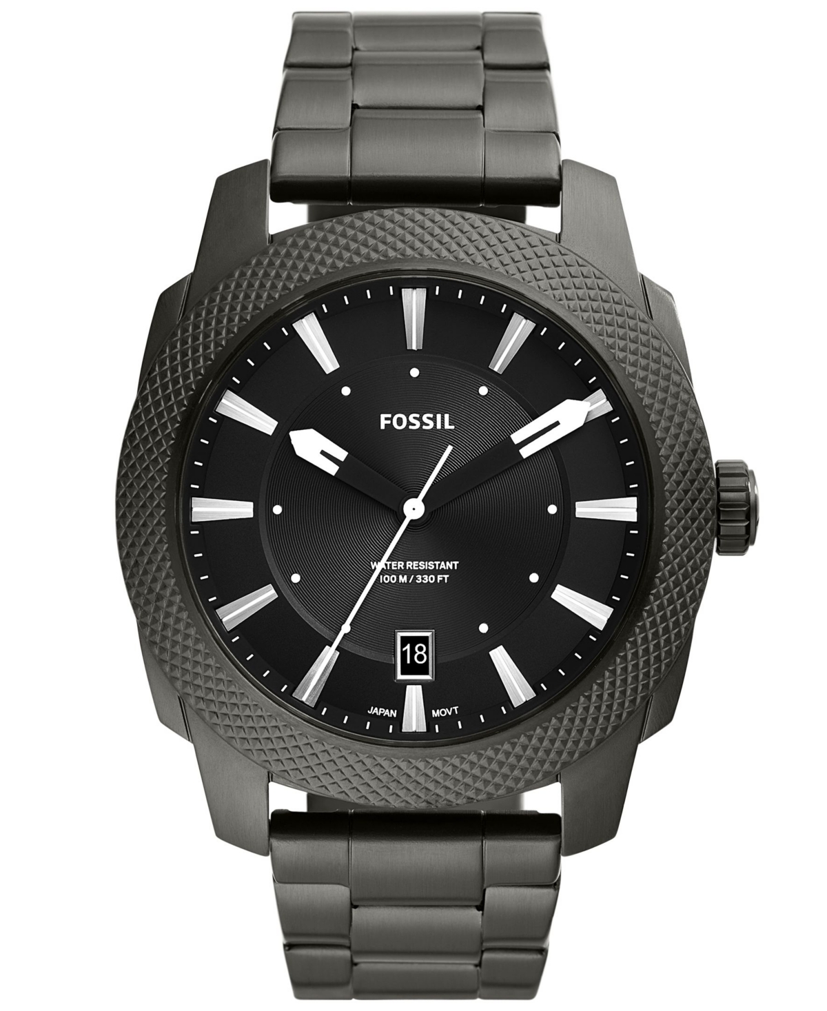 Fossil Men's Machine Quartz Gray Stainless Steel Bracelet Watch, 49mm