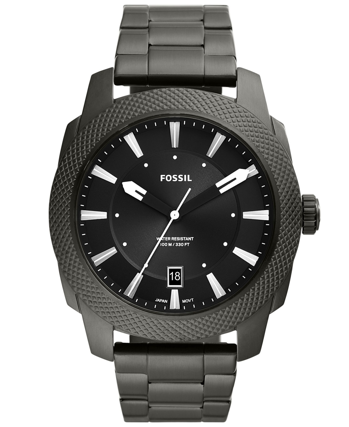 Shop Fossil Men's Machine Quartz Gray Stainless Steel Bracelet Watch, 49mm