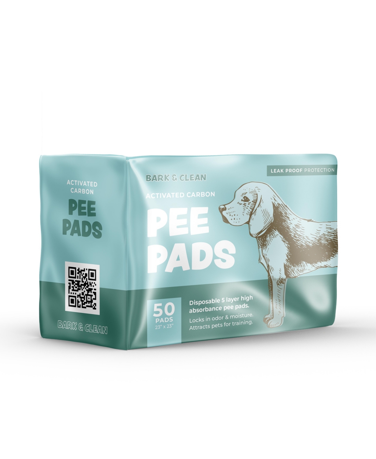 Dog and Puppy Pee Pads, Leak-Proof Design, Quick-Dry Design, Heavy Duty Absorbency, 23" x 23", 50 Count - Charcoal