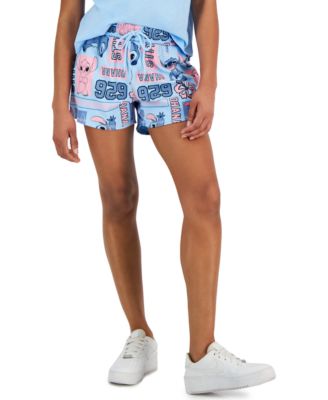 Disney - Juniors' Stitch-Graphic Pull-On Shorts
