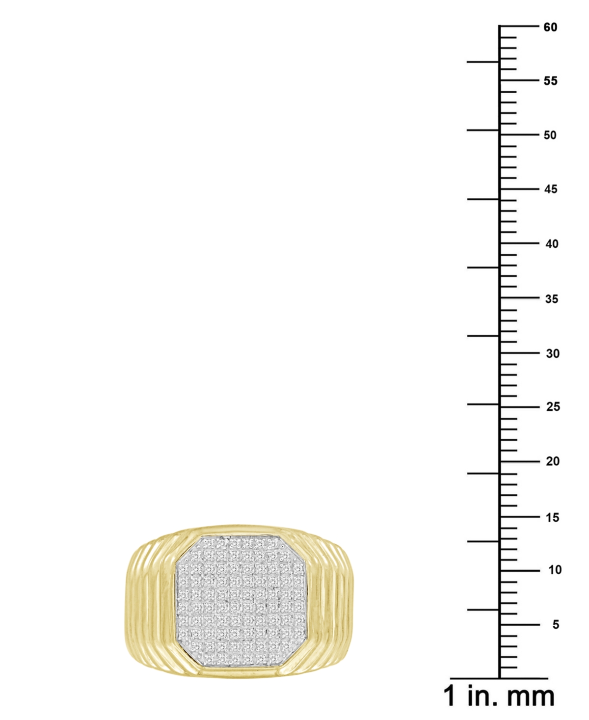 Men's Diamond Octagon Cluster Ring (1/4 ct. t.w.) in 10k Gold - 10K Yellow Gold
