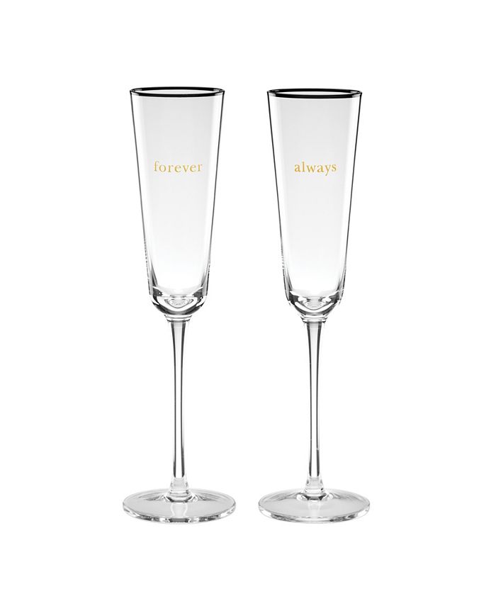 Kate Spade Cheers to Us Always Forever Toasting Flute Pair Set, 2 Piece