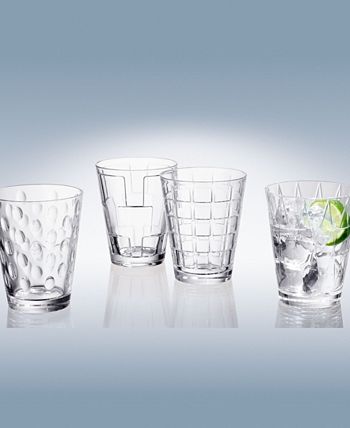Dressed Up Assorted Clear Tumblers, Set of 4