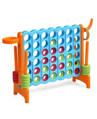 4-in-A Row Giant Game Set w/Basketball Hoop for Family