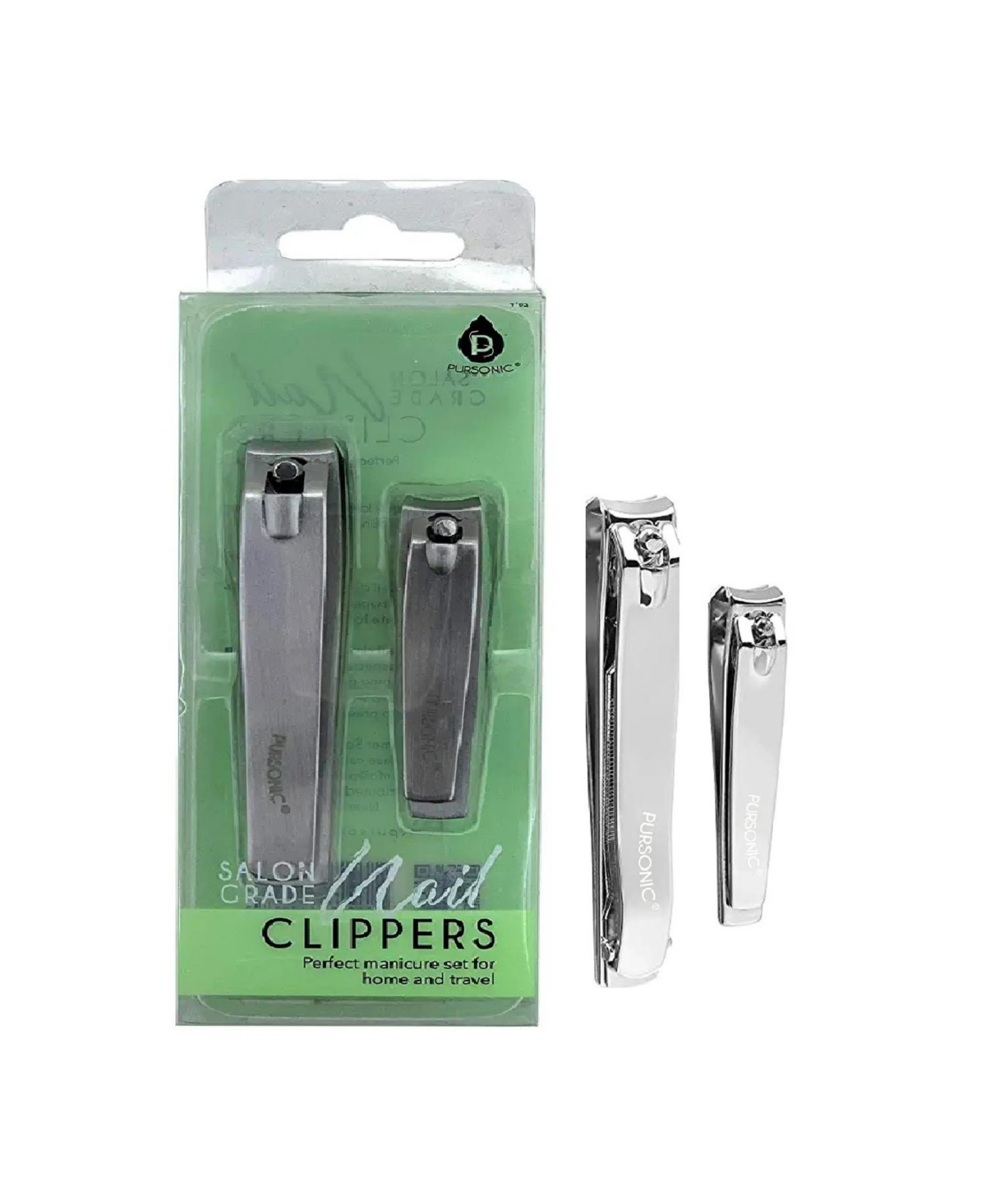 Salon Grade Premium 2 Pack Nail Clippers - Green